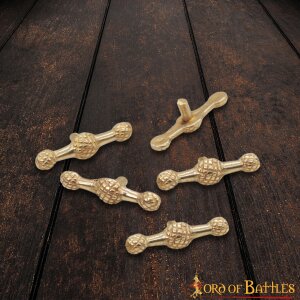 Medieval Pure Solid Brass Leather Mount Set of 5