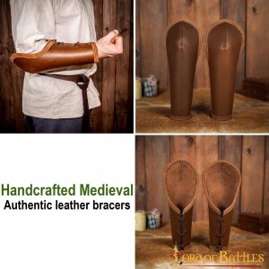 Ranger´s Leather Bracers with Elbow Protection Handcrafted