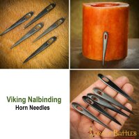 Viking Nalbinding Horn Needles Set of 5 Genuine Horn Accessory