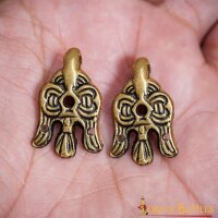 Antique Brass Viking Winingas Raven Hooks Set of 2