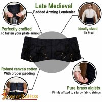 Medieval Padded Arming Broad Waist Belt Lendenier Black