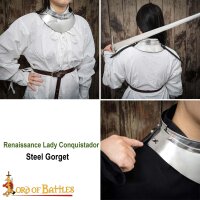 Renaissance Lady Conquistador Small Steel Gorget 16 gauge