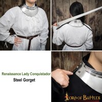 Renaissance Lady Conquistador Small Steel Gorget 16 gauge