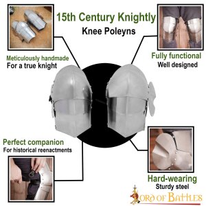 15th Century Archers Poleyns Knee Armor 16 gauge