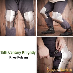 15th Century Archers Poleyns Knee Armor 16 gauge