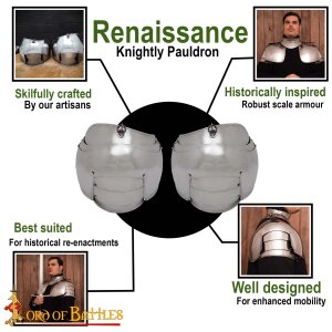 Renaissance Knightly Pauldrons 16 gauge