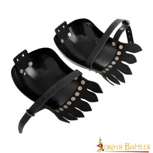Medieval Spaulders with elegant Leather edges 16 gauge