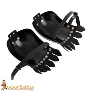 Medieval Spaulders with elegant Leather edges 16 gauge