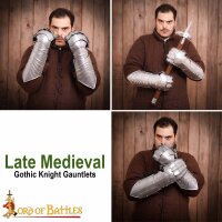Late Medieval Gothic Knight Gauntlets 16 gauge