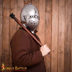 Late Medieval Klappvisor Bascinet Fully Functional BATTLE READY Steel Helmet 16 gauge