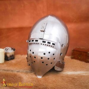 Late Medieval Klappvisor Bascinet Fully Functional BATTLE READY Steel Helmet 16 gauge