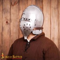 Late Medieval Klappvisor Bascinet Fully Functional BATTLE READY Steel Helmet 16 gauge