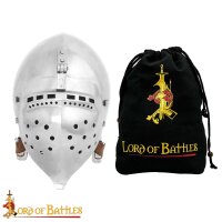 Late Medieval Klappvisor Bascinet Fully Functional BATTLE READY Steel Helmet 16 gauge