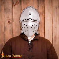 Late Medieval Klappvisor Bascinet Fully Functional BATTLE READY Steel Helmet 16 gauge