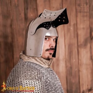 14th century Knight Bascinet Fully Functional BATTLE READY Steel Helmet 16 gauge