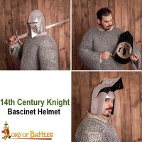 14th century Knight Bascinet Fully Functional BATTLE READY Steel Helmet 16 gauge