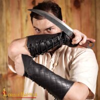 Archer Genuine Leather Single Handed Bracers Functional Arm Protection Black