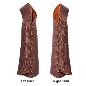 Archer Genuine Leather Single Handed Bracers Functional Arm Protection Brown