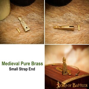 Medieval Small Belt End Pure Solid Brass Strap End