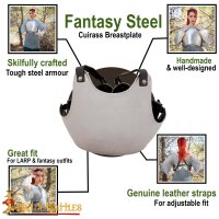 Steel Cuirass Breastplate Fantasy LARP Armor 18 gauge