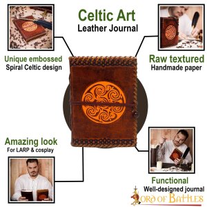 Handmade Journal with Celtic Spiral Design Genuine Leather Book Notes