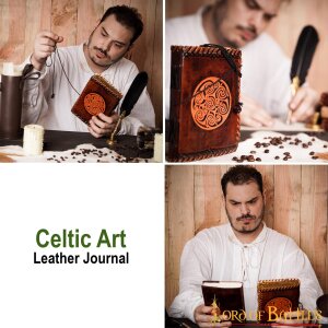 Handmade Journal with Celtic Spiral Design Genuine Leather Book Notes