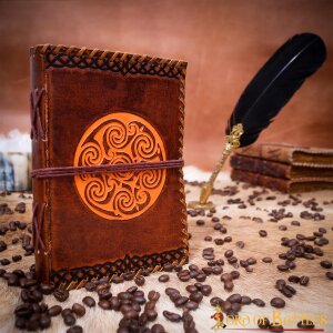 Handmade Journal with Celtic Spiral Design Genuine Leather Book Notes