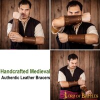 Medieval Studded Authentic Handcrafted Leather Bracers
