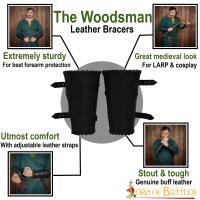 The Woodsman Bracers Handcrafted from Genuine Leather