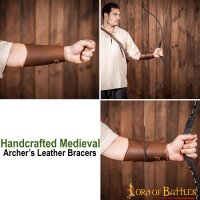 Handcrafted Medieval Archers Genuine Leather Bracers