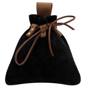 Medieval Drawstring Belt Pouch Crafted from Genuine Suede Leather