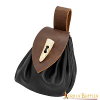 The Adventurers Leather Belt Pouch with Real Horn Toggle
