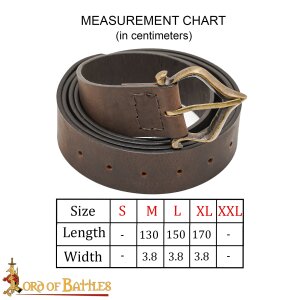 Renaissance Leather Belt with Antiqued Solid Brass Buckle