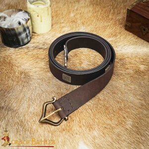 Renaissance Leather Belt with Antiqued Solid Brass Buckle