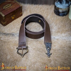 Renaissance Leather Belt with Antiqued Solid Brass Buckle