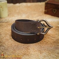 Renaissance Leather Belt with Antiqued Solid Brass Buckle