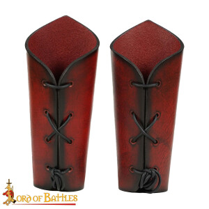 Genuine Leather Bracers with Embossed Celtic Spiral Design