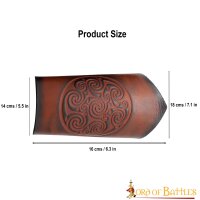 Genuine Leather Bracers with Embossed Celtic Spiral Design