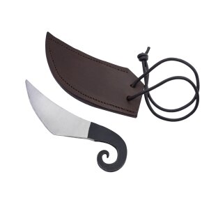 Viking Feasting Hand Forged Knife with Genuine Leather...