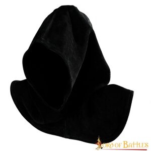 Executioner Suede Leather Hood with Collar