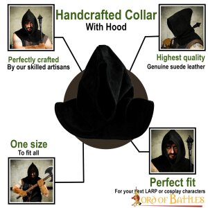 Executioner Suede Leather Hood with Collar