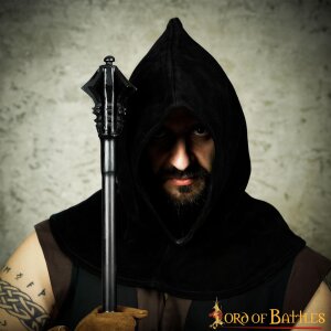 Executioner Suede Leather Hood with Collar