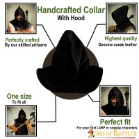 Executioner Suede Leather Hood with Collar