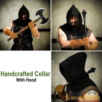 Executioner Suede Leather Hood with Collar