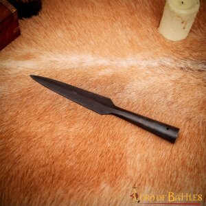 Medieval Black Spear Head Hand Forged from Carbon Steel