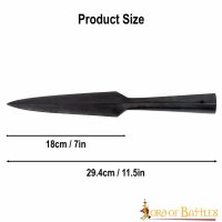 Medieval Black Spear Head Hand Forged from Carbon Steel