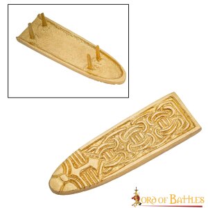 Medieval Pure Solid Brass Belt End / Chape with Celtic Knot Design