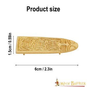 Medieval Pure Solid Brass Belt End / Chape with Celtic Knot Design