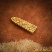 Medieval Pure Solid Brass Belt End / Chape with Celtic Knot Design