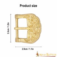 Viking Solid Brass Buckle with Celtic Knotwork